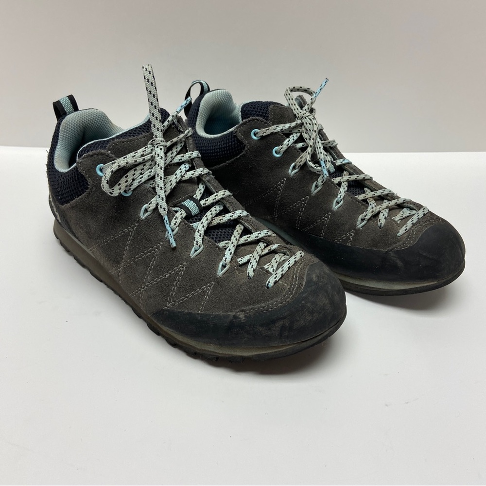 Scarpa Womens Crux Gray Blue Lace Up Approach Round Toe Outdoor Shoes Size 6.5
